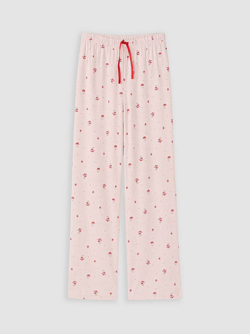 Pembe V Yaka Desenli Kadın Pijama Takım-4