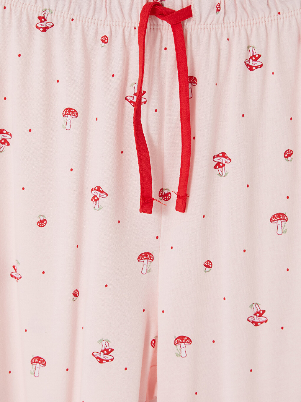 Pembe V Yaka Desenli Kadın Pijama Takım-5