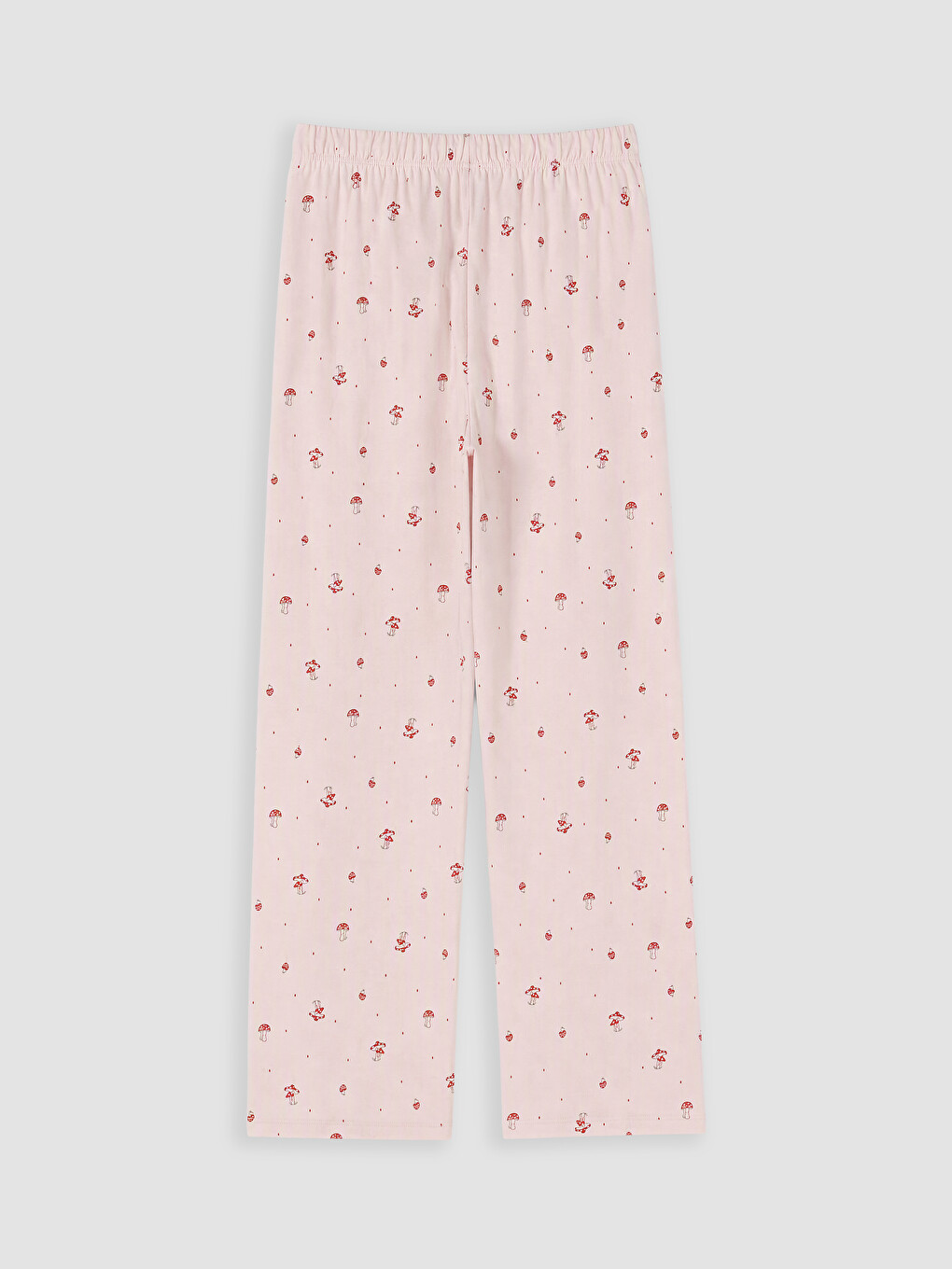 Pembe V Yaka Desenli Kadın Pijama Takım-6