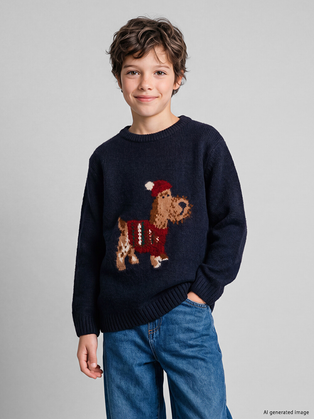 Patterned Boys' Knitwear Sweater-1