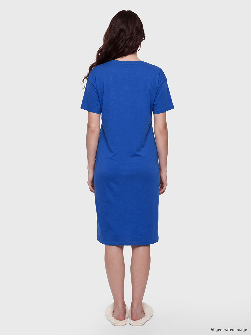 Crew Neck Embroidered Maternity Nightdress-2