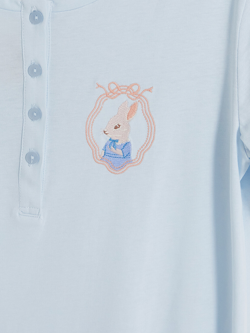 Mavi Bisiklet Yaka Baskılı Hamile Pijama Üst-2
