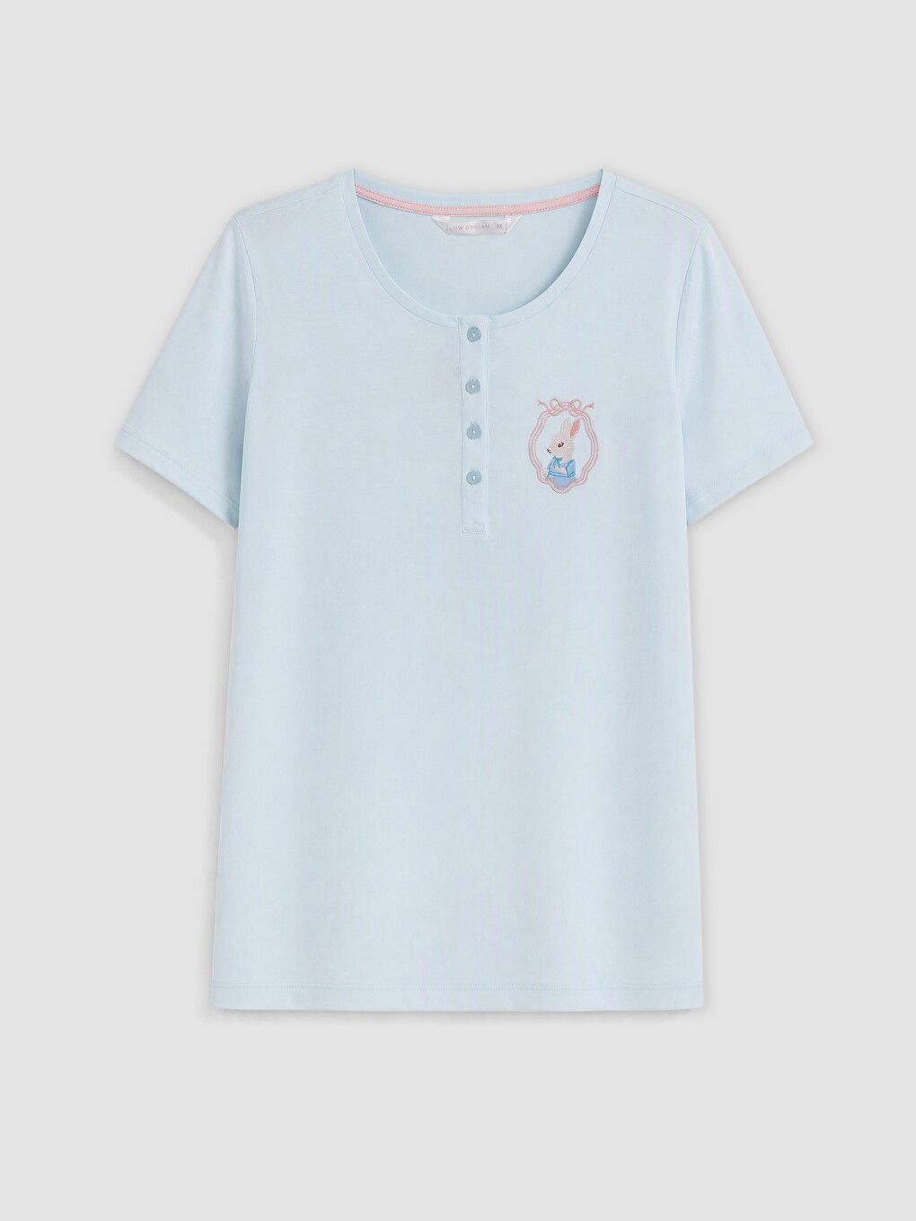 Ekru Bisiklet Yaka Baskılı Hamile Pijama Takımı-1
