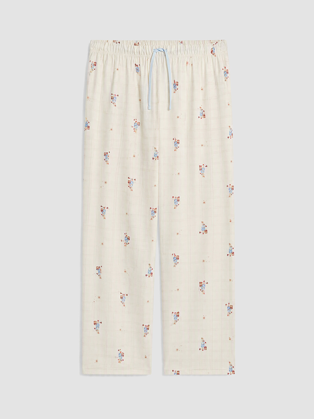 Ekru Bisiklet Yaka Baskılı Hamile Pijama Takımı-4