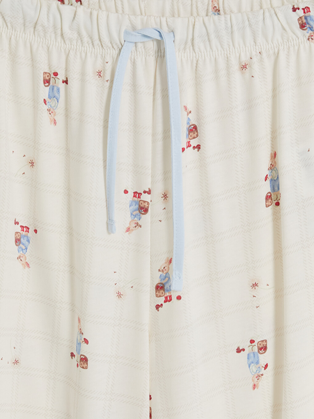 Ekru Bisiklet Yaka Baskılı Hamile Pijama Takımı-5