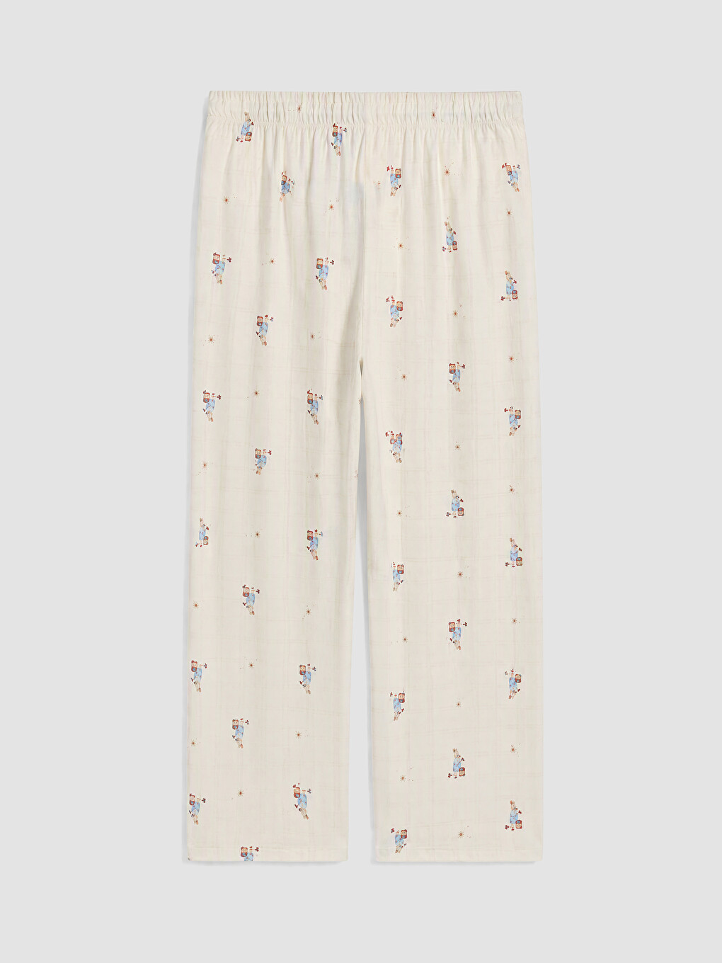 Ekru Bisiklet Yaka Baskılı Hamile Pijama Takımı-6