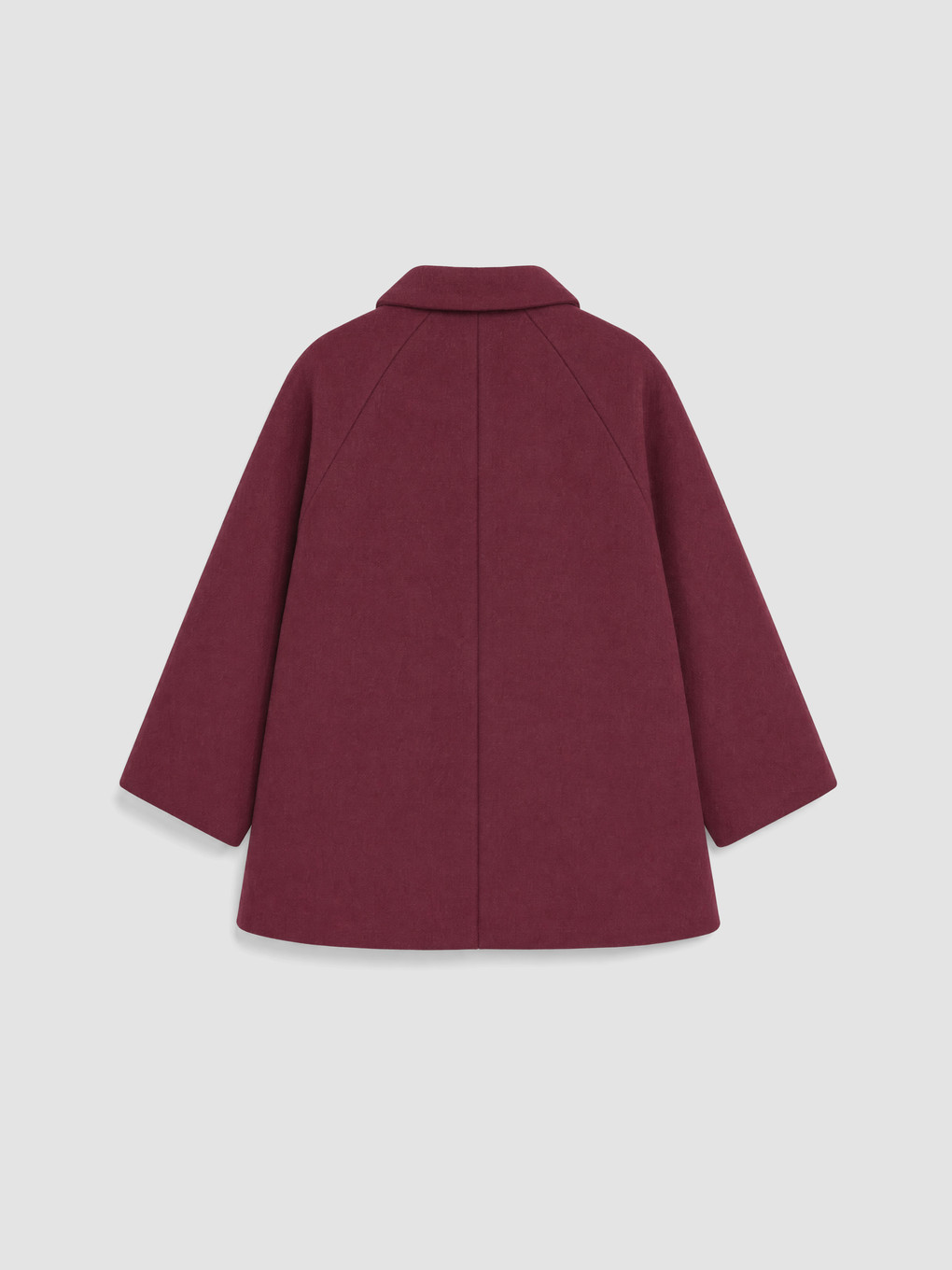 Bordo Bebe Yaka Kız Çocuk Kaşe Kaban-3