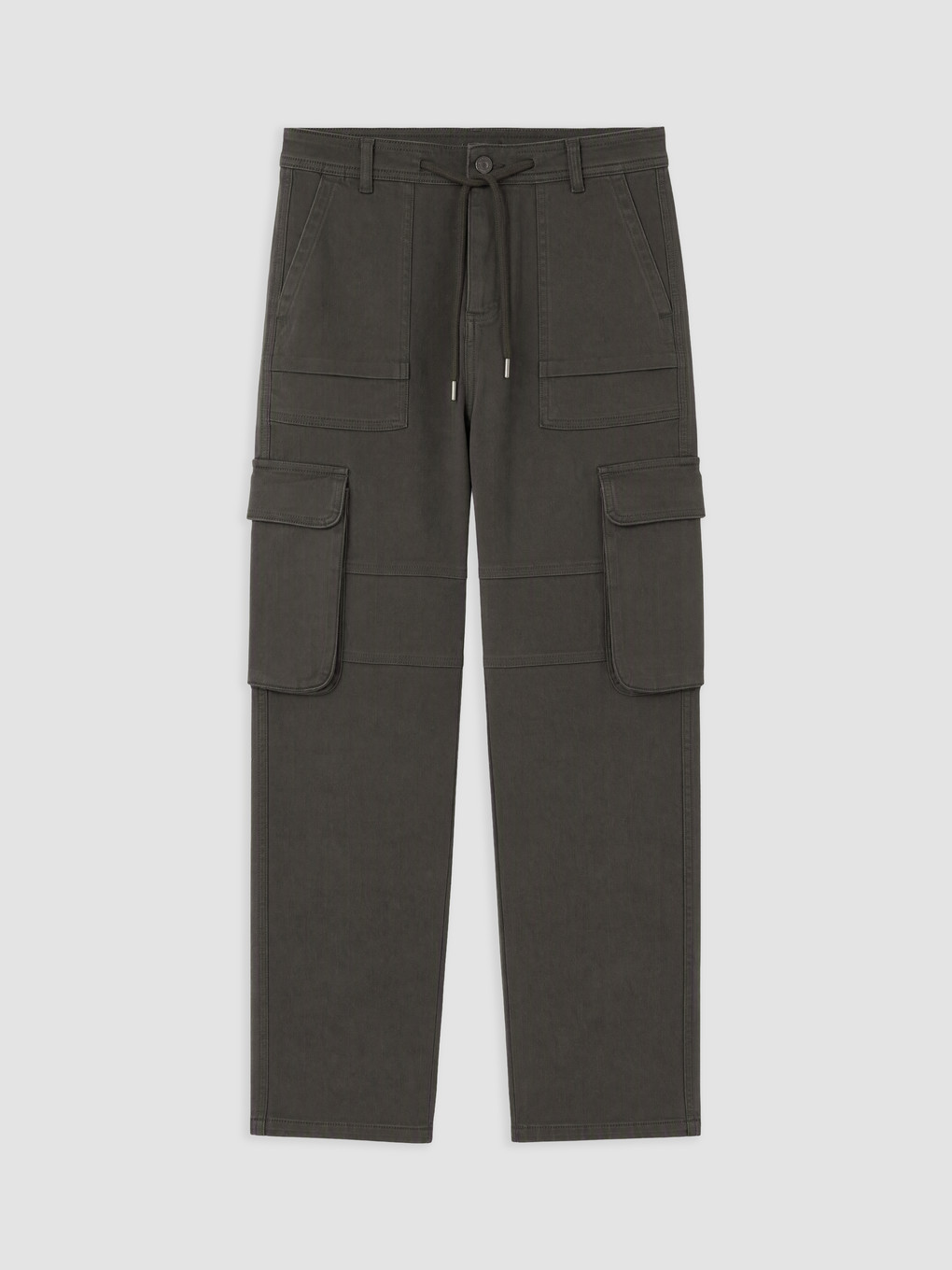 Haki Loose Fit Erkek Kargo Pantolon-4