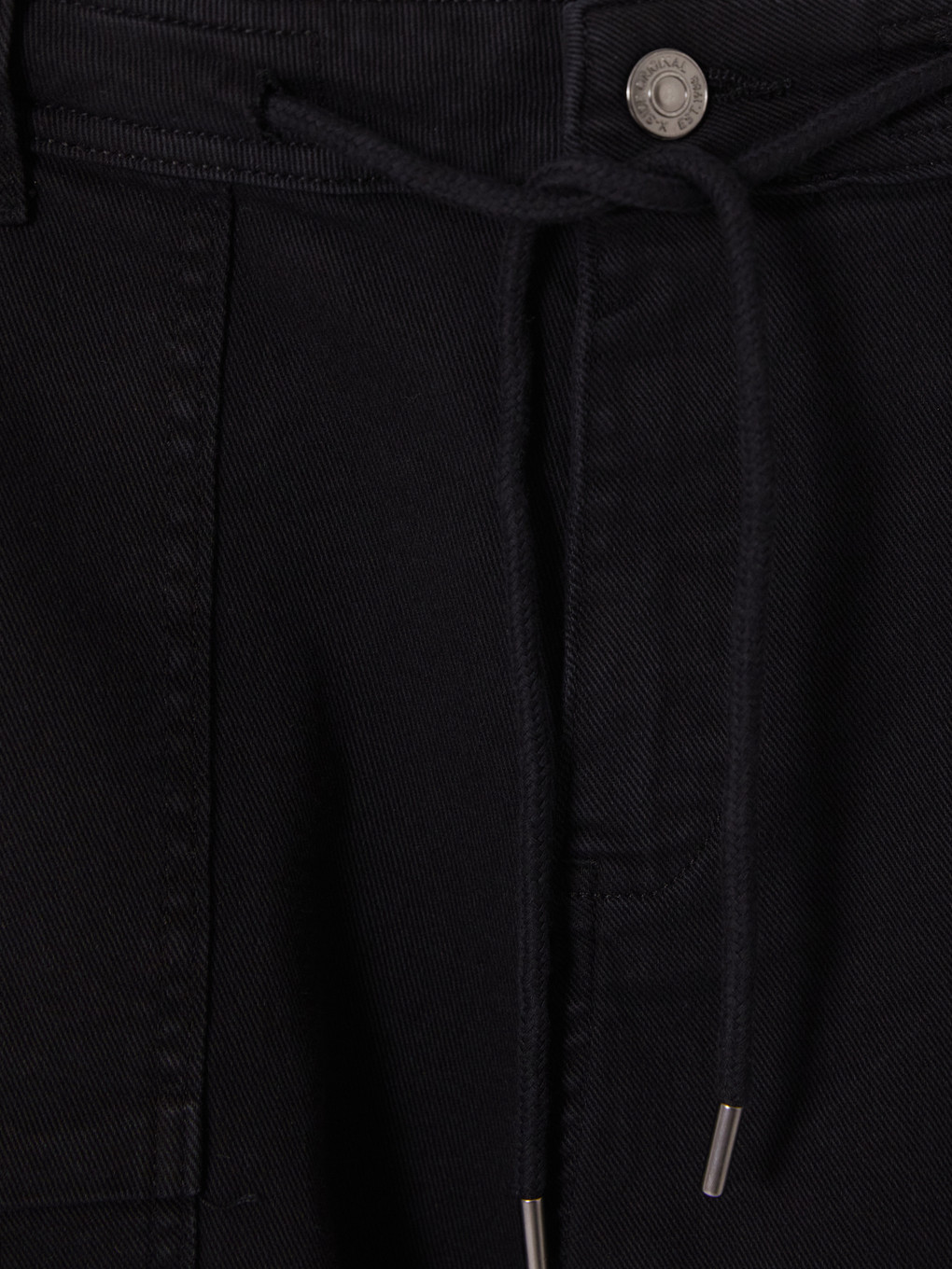Siyah Loose Fit Erkek Kargo Pantolon-6