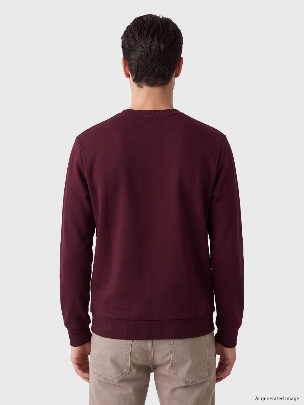Crew Neck Printed Men's Thick Sweatshirt-2