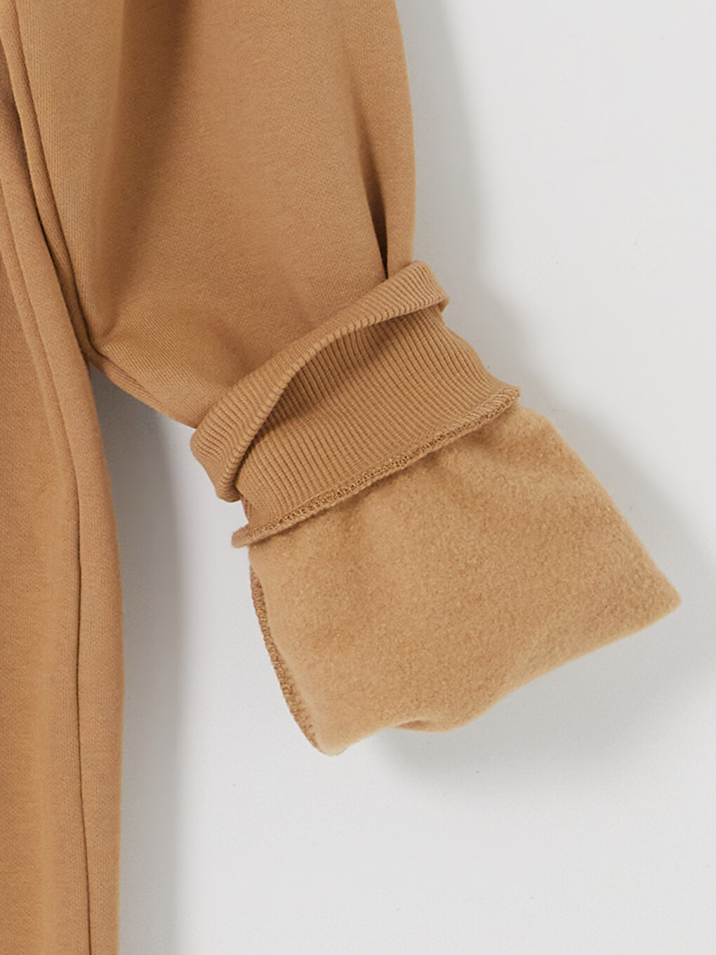 Kahverengi Bisiklet Yaka Baskılı Erkek Kalın Sweatshirt-3
