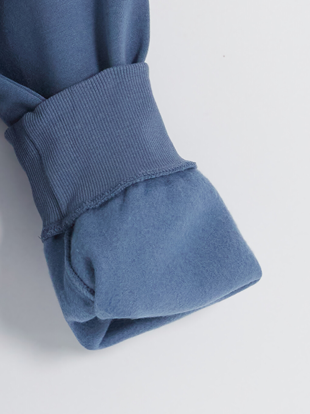 İndigo Bisiklet Yaka Baskılı Erkek Kalın Sweatshirt-3