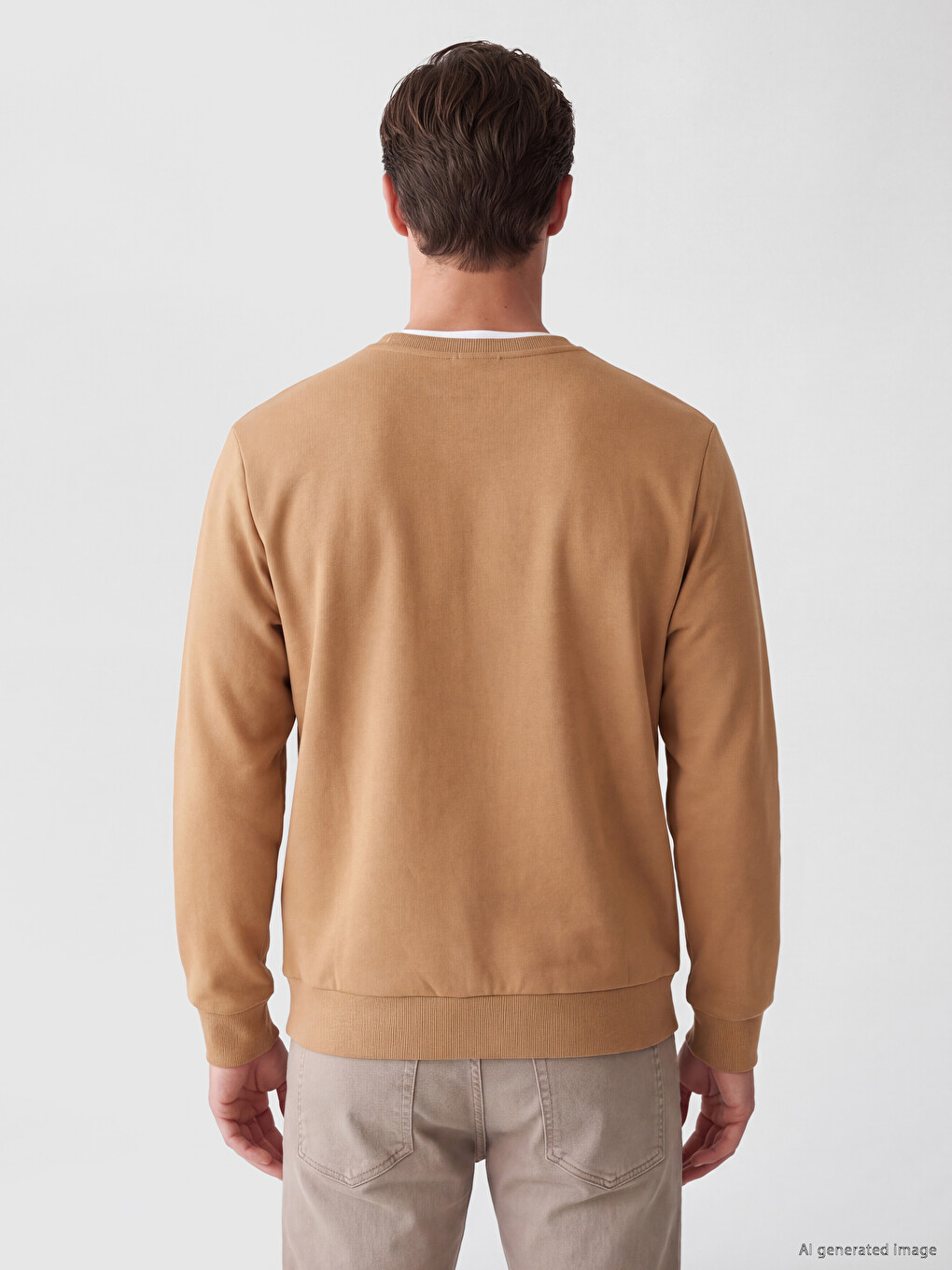 Crew Neck Printed Men's Thick Sweatshirt-3