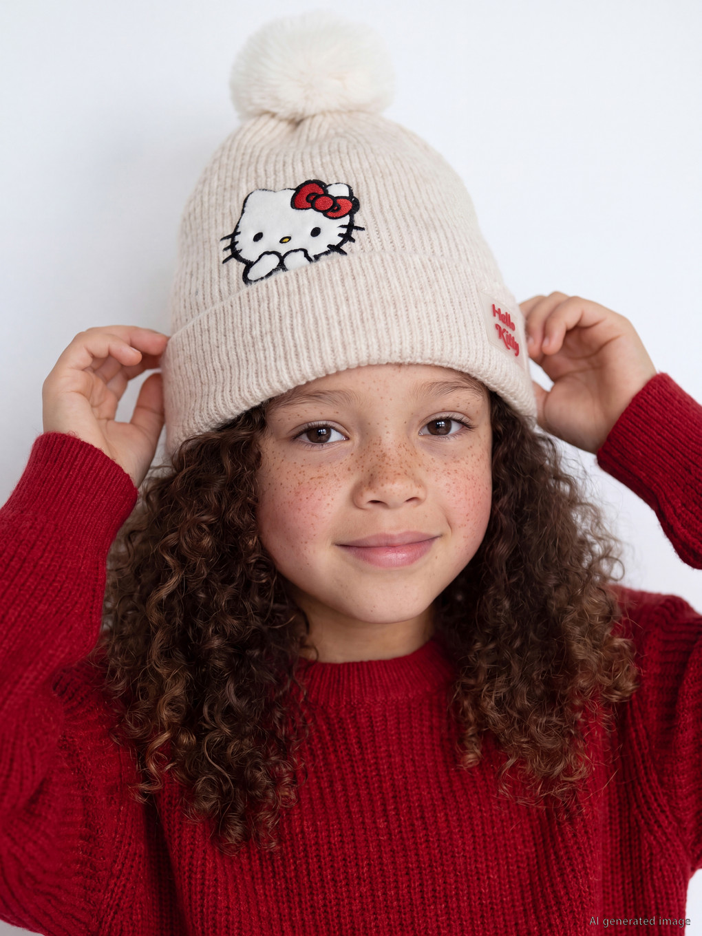 Set Kapelë Dhe Shall I Qëndisur Hello Kitty Për Vajza-1