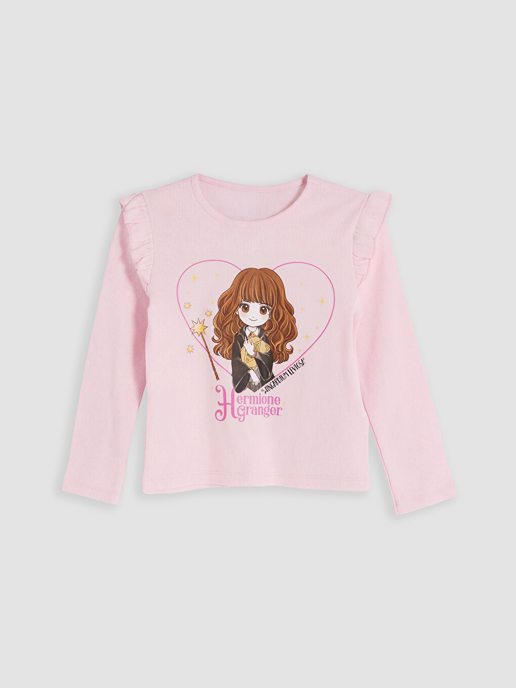 Pembe Harry Potter Baskılı Kız Çocuk Tişört