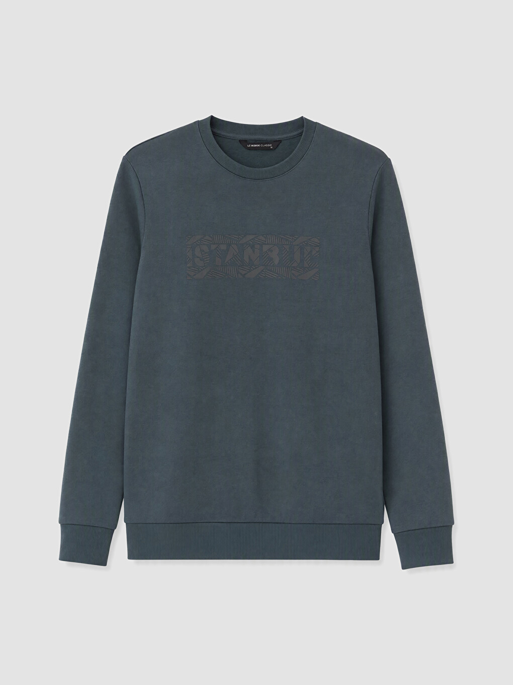 Crew Neck Printed Men's Thick Sweatshirt