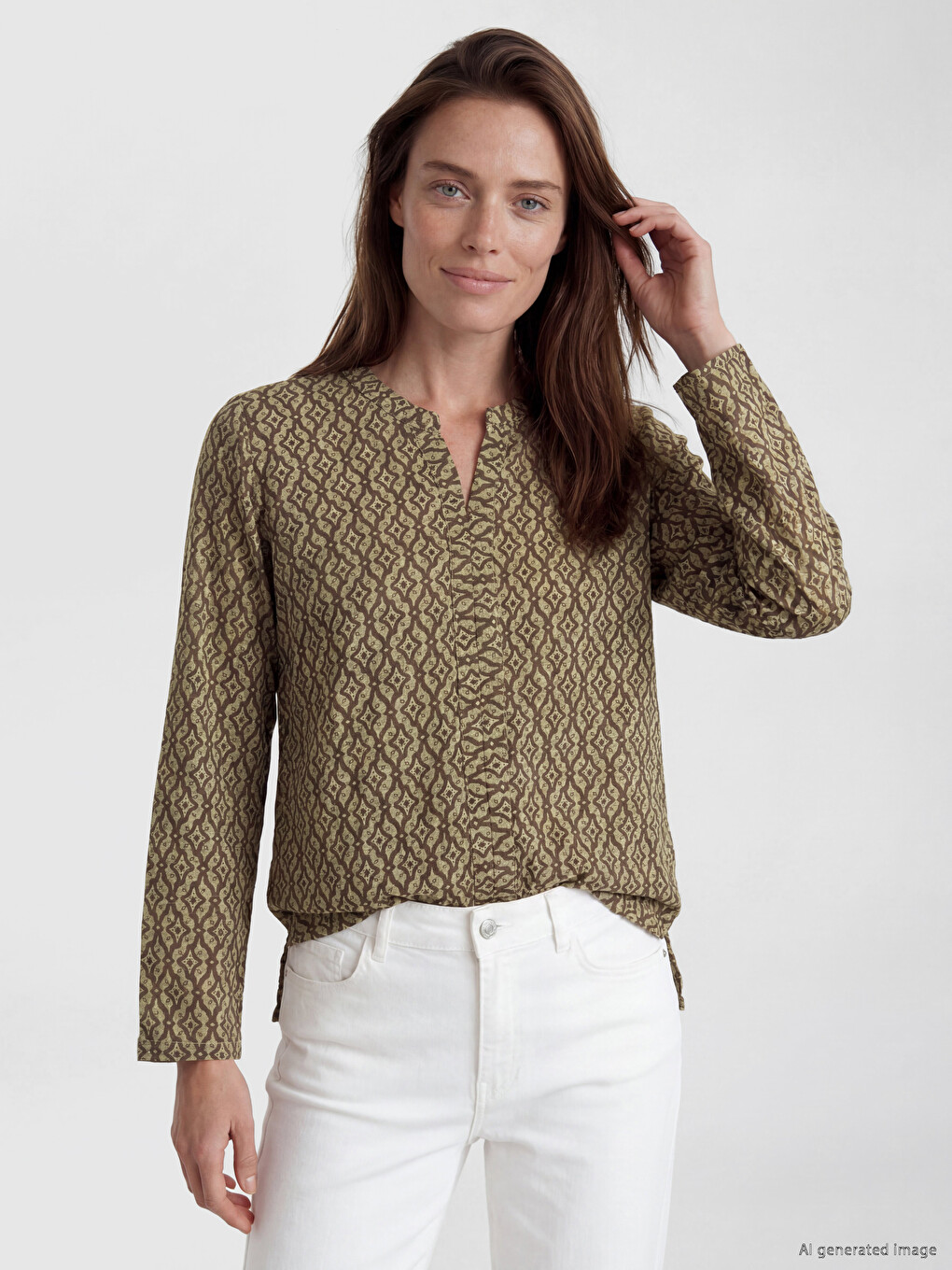 Patterned 100% Cotton Women's T-shirt