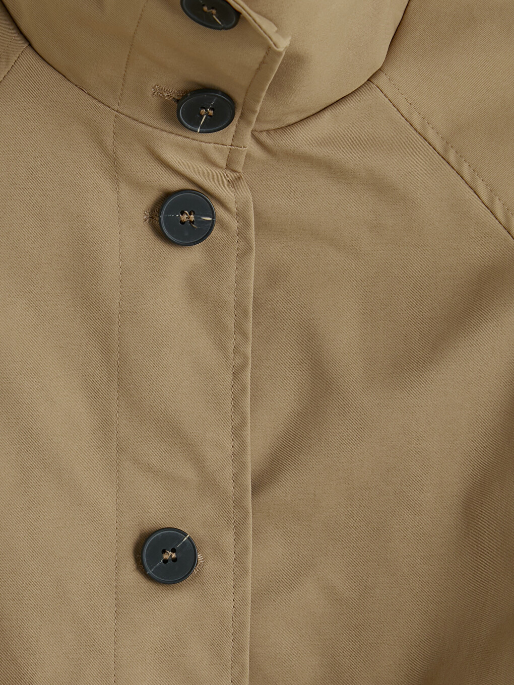 Manteau En Gabardine À Col Montant Pour Femme-6