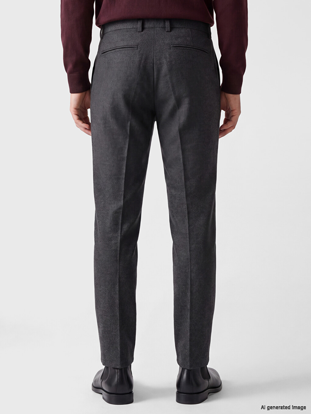 Gabardine Men's Pleated Trousers-3