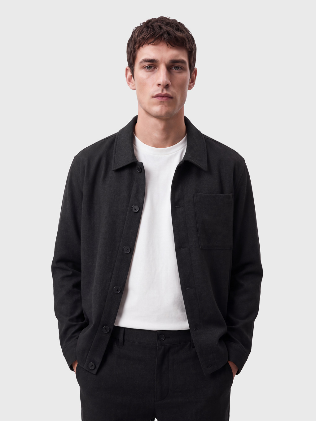 Regular Fit Shirt Collar Men's Jacket