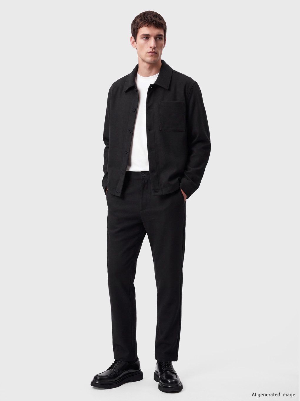 Regular Fit Shirt Collar Men's Jacket-1