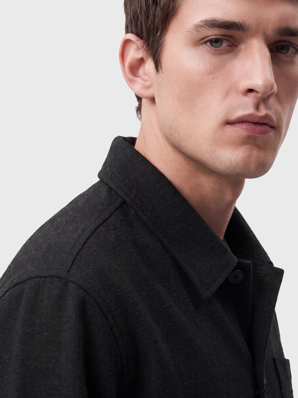 Regular Fit Shirt Collar Men's Jacket-2