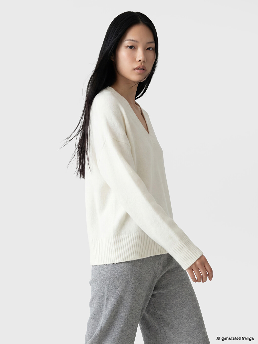 Woman White Sweater