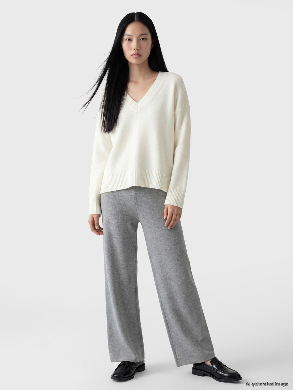 Woman White Sweater-1