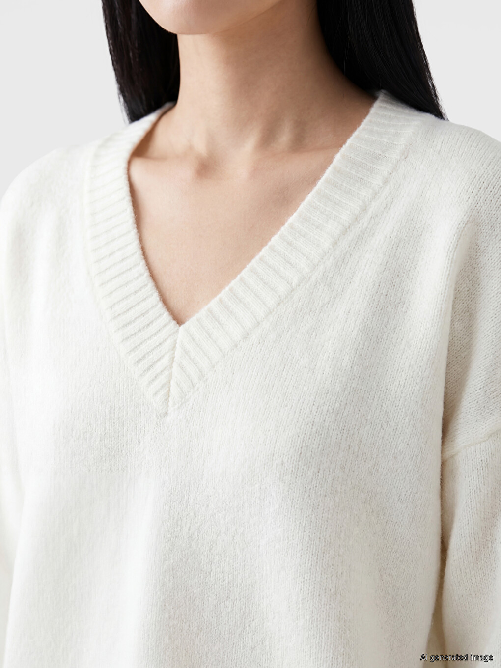 Woman White Sweater-2