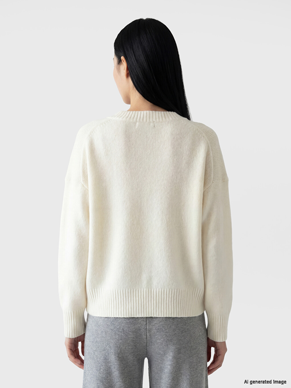 Woman White Sweater-3