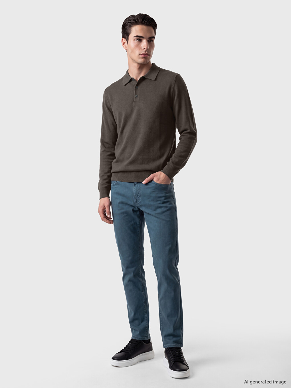 Polo Collar Men's Knitwear Sweater-1