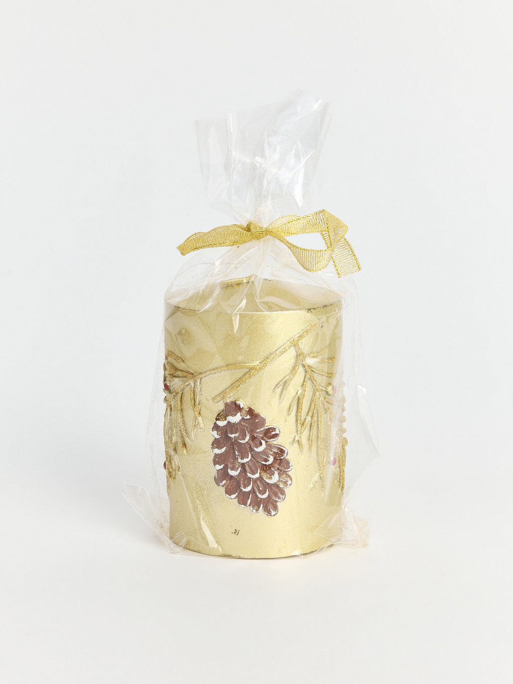 Pinecone And Pine Branch Patterned Candle-2