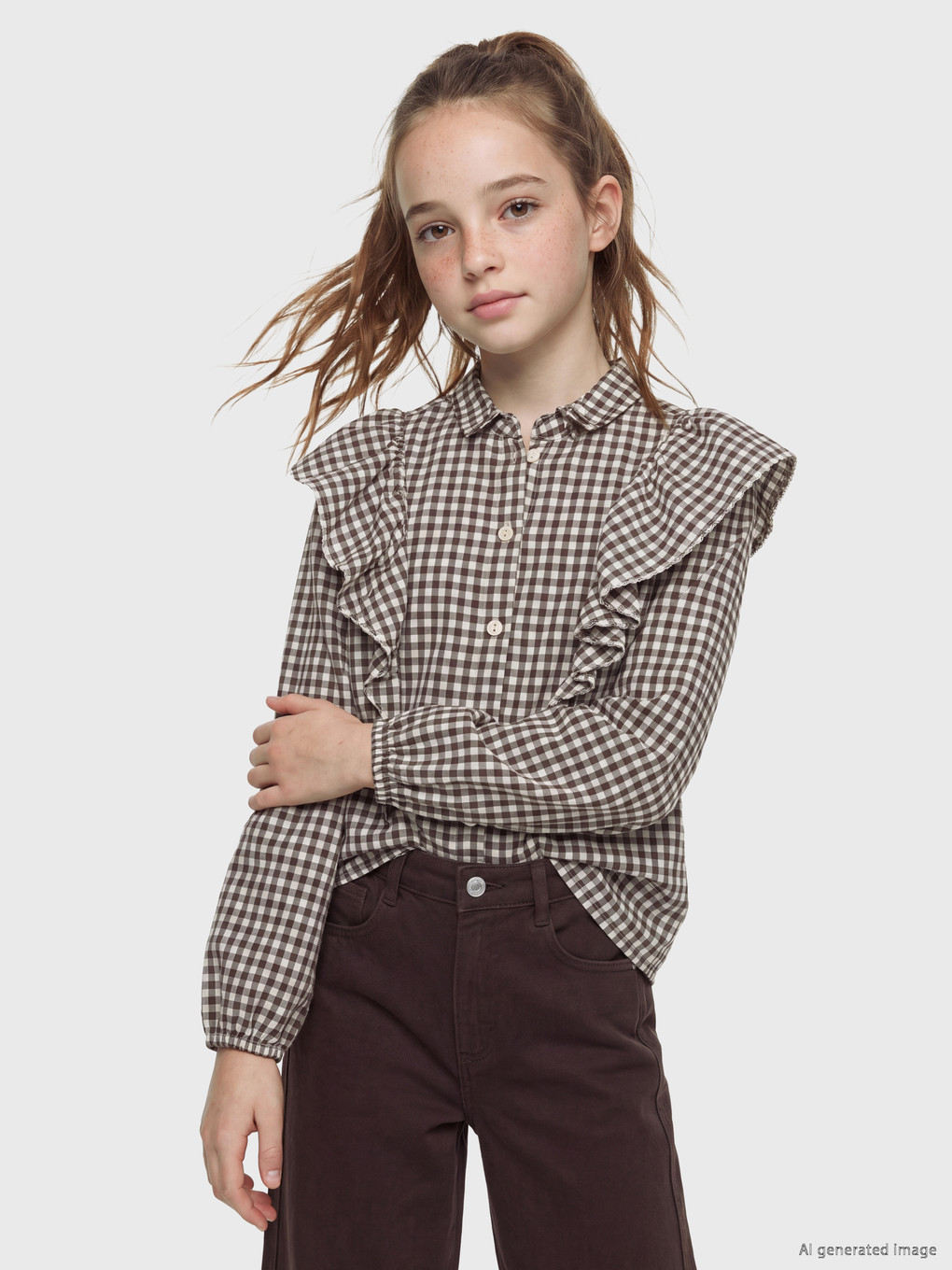 Plaid Twill Girls' Shirt