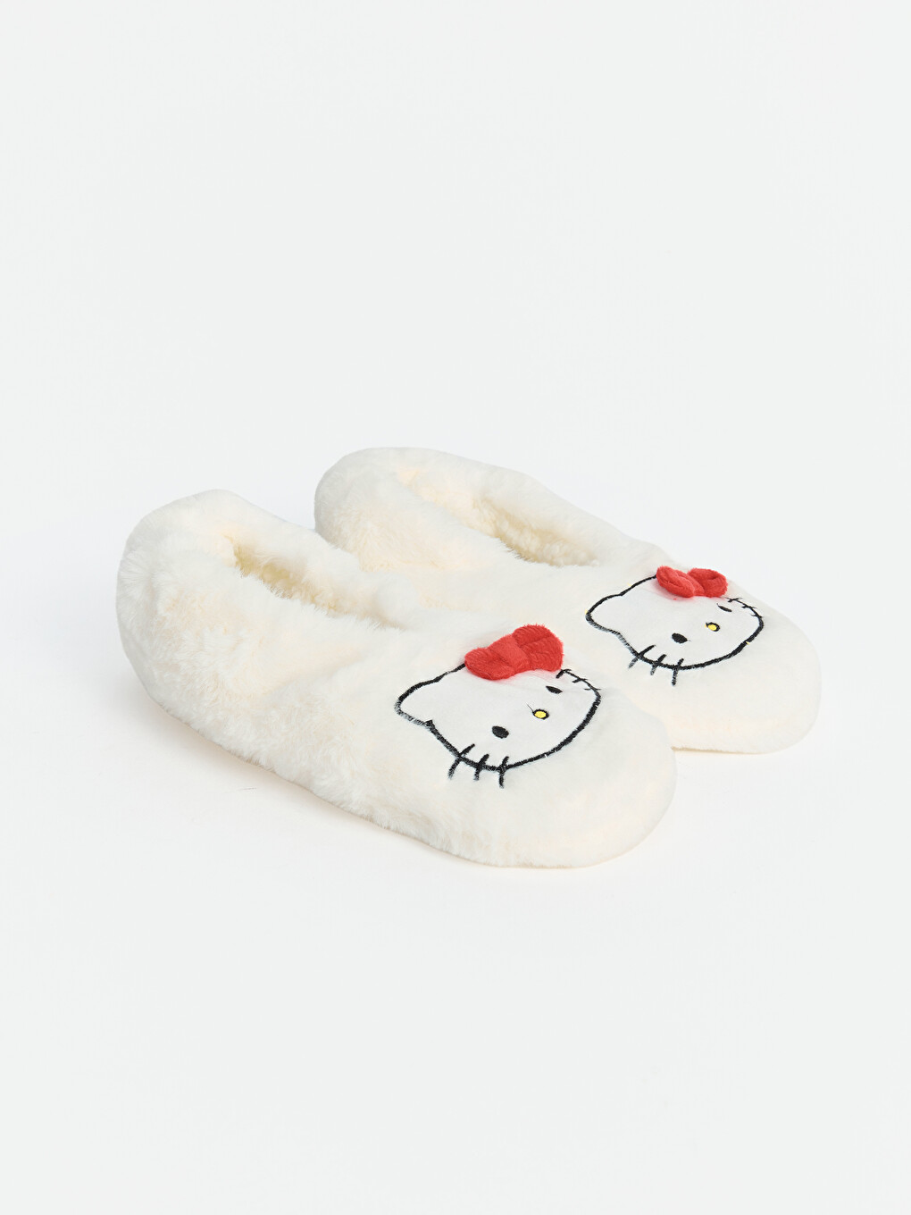 Beyaz Hello Kitty Nakışlı Kız Çocuk Panduf-1