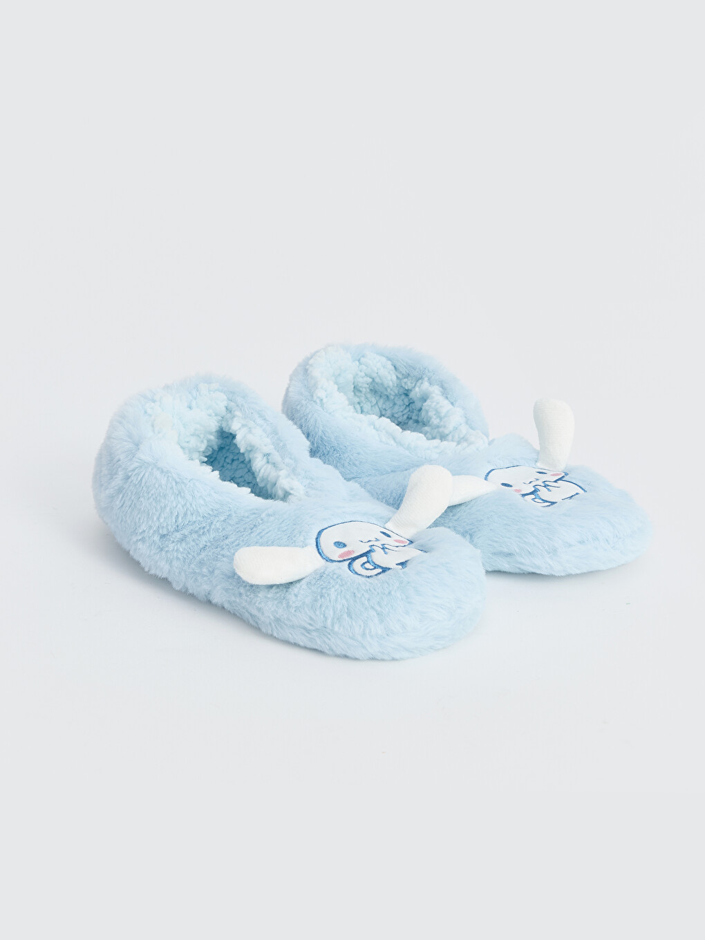 Mavi Cinnamaroll Baskılı Pelüş Kız Çocuk Ev Çorabı-1