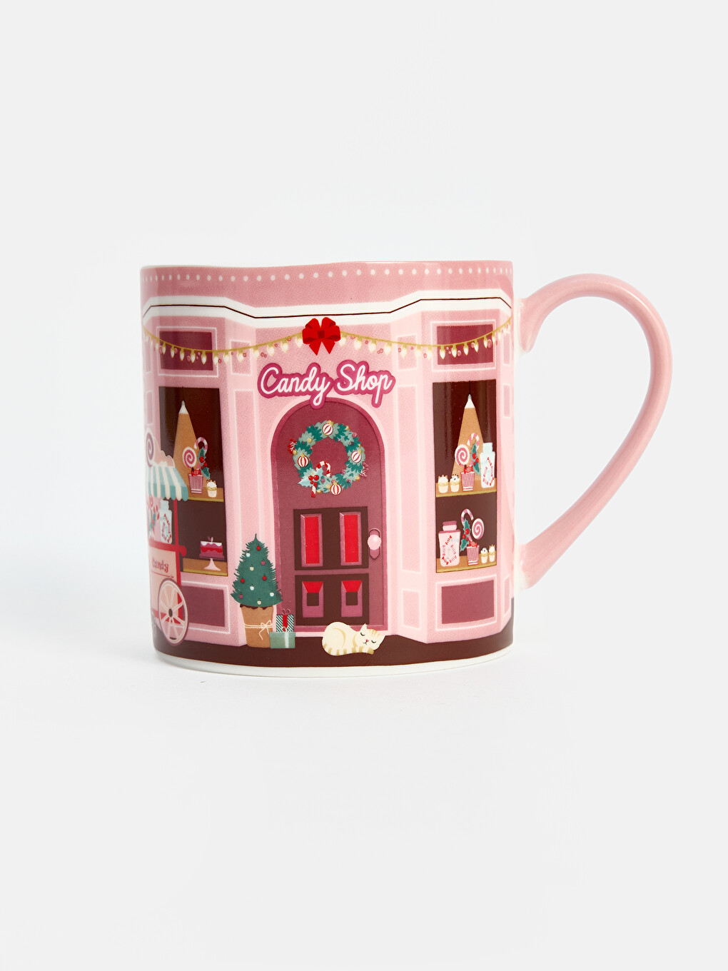 Neujahrsthema Süßwarenladen Bedruckter Porzellanbecher-1