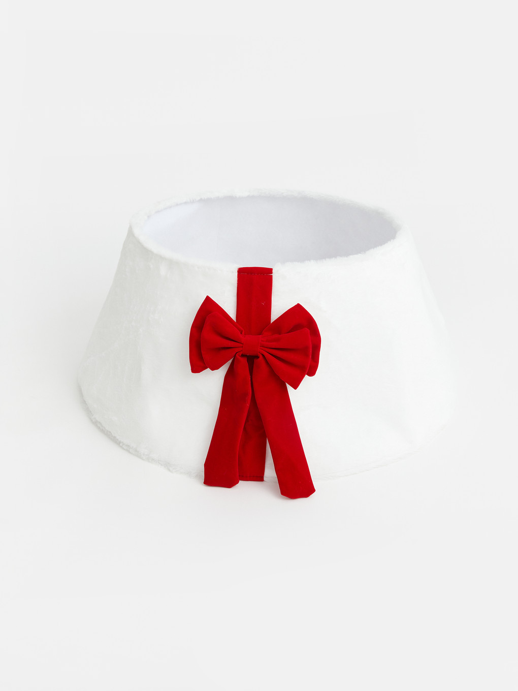 Bow Detailed Plush New Year Tree Skirt-1