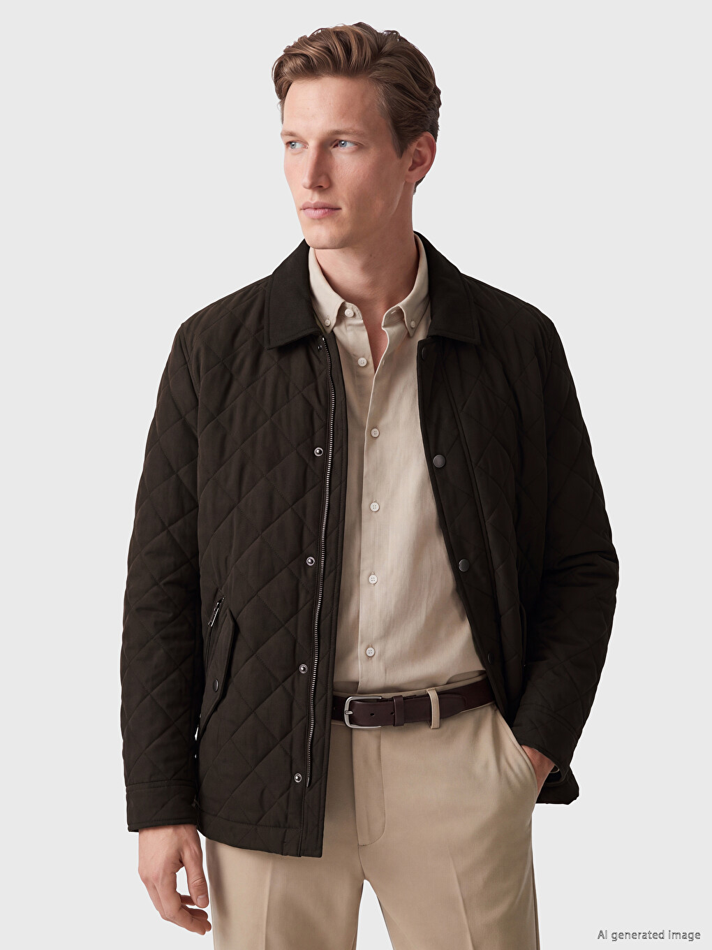Regular Fit Quilted Men's Coat