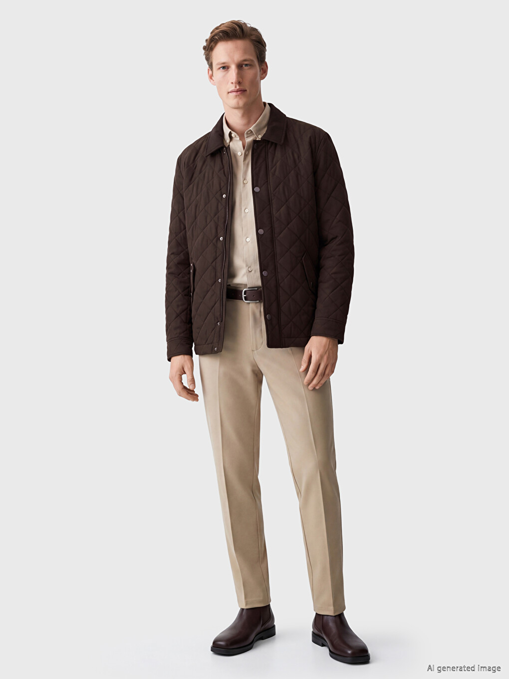 Regular Fit Quilted Men's Coat-1