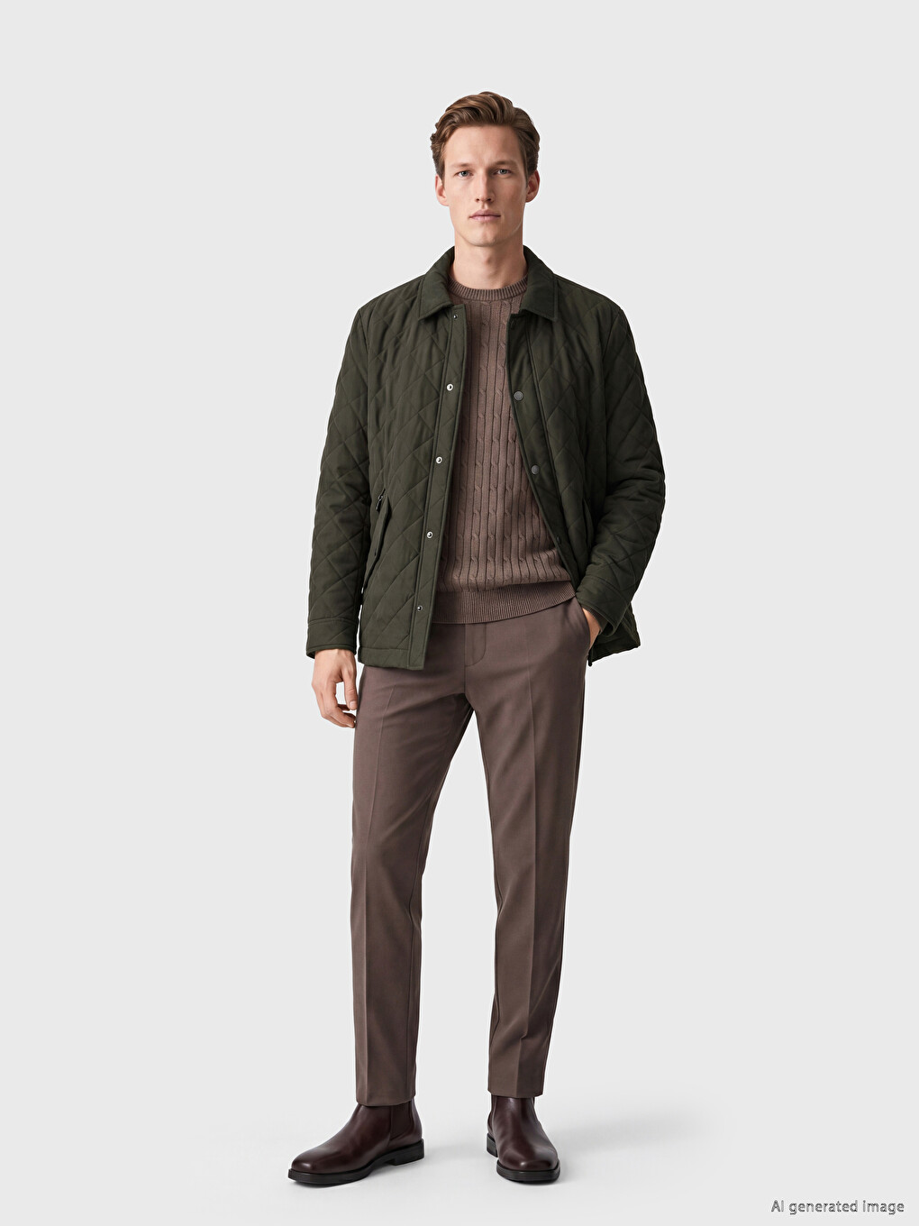 Regular Fit Quilted Men's Coat-1