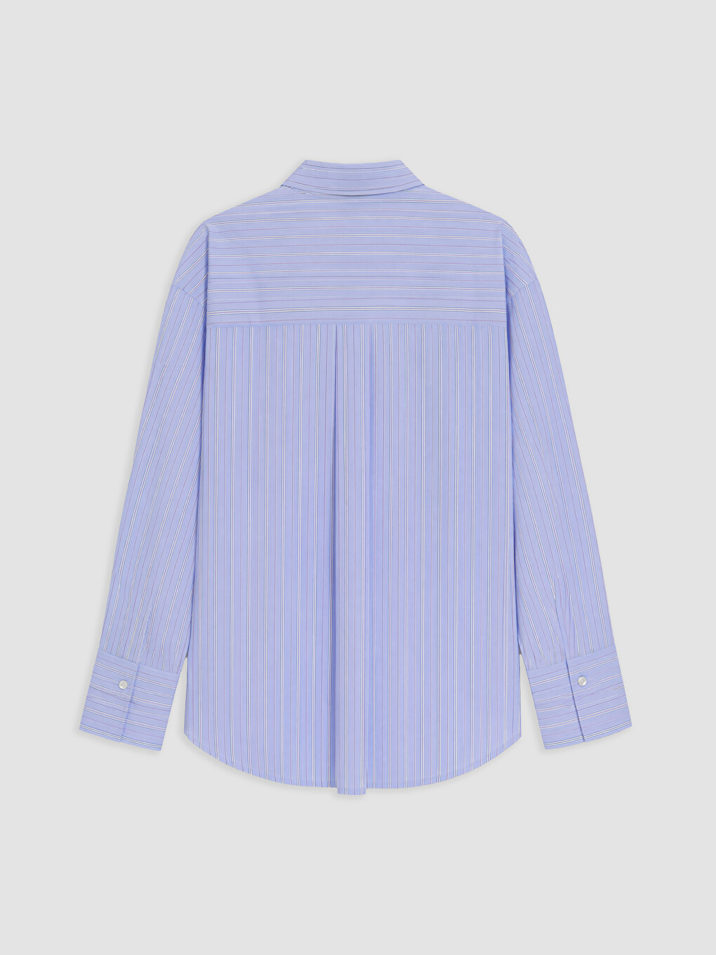 Çizgili Oversize Poplin Kadın Gömlek-5