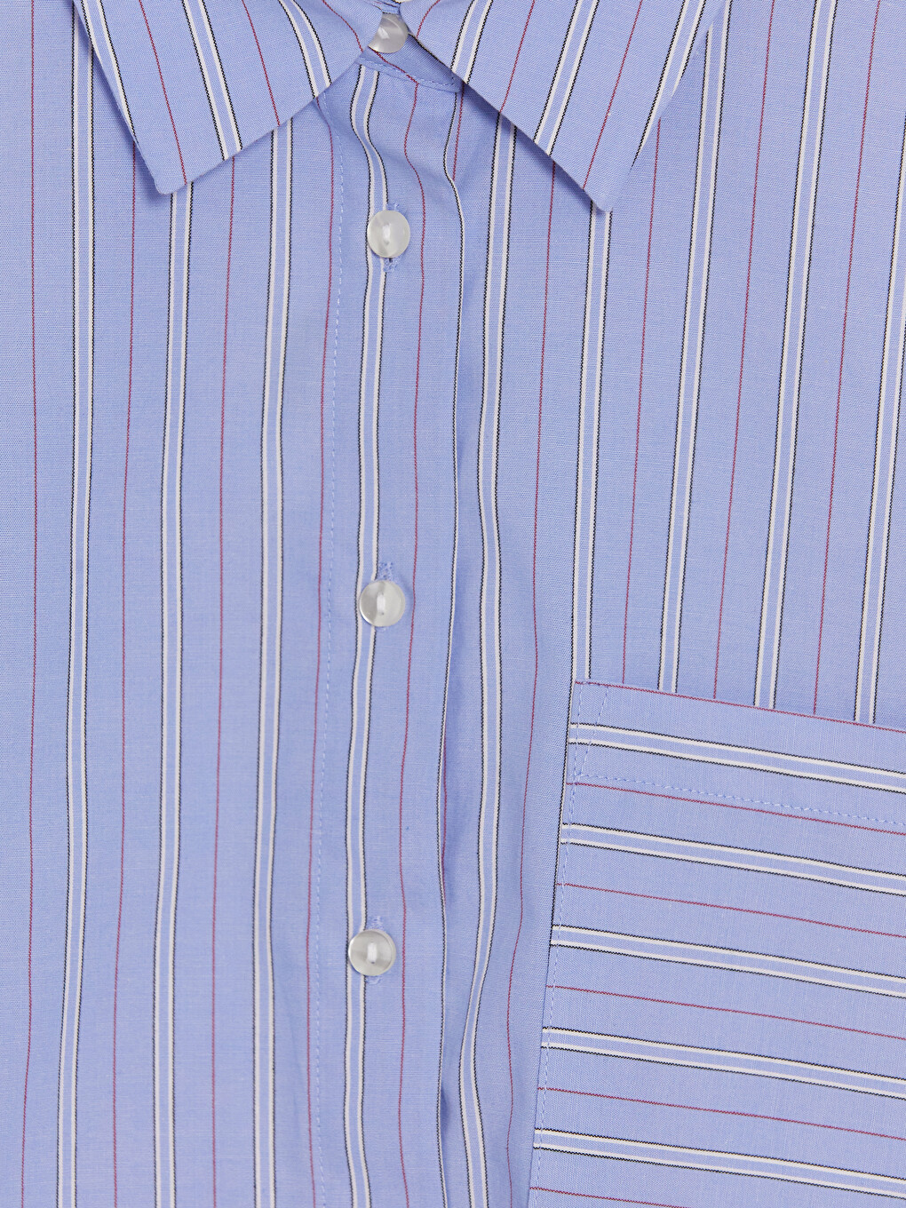 Çizgili Oversize Poplin Kadın Gömlek-6