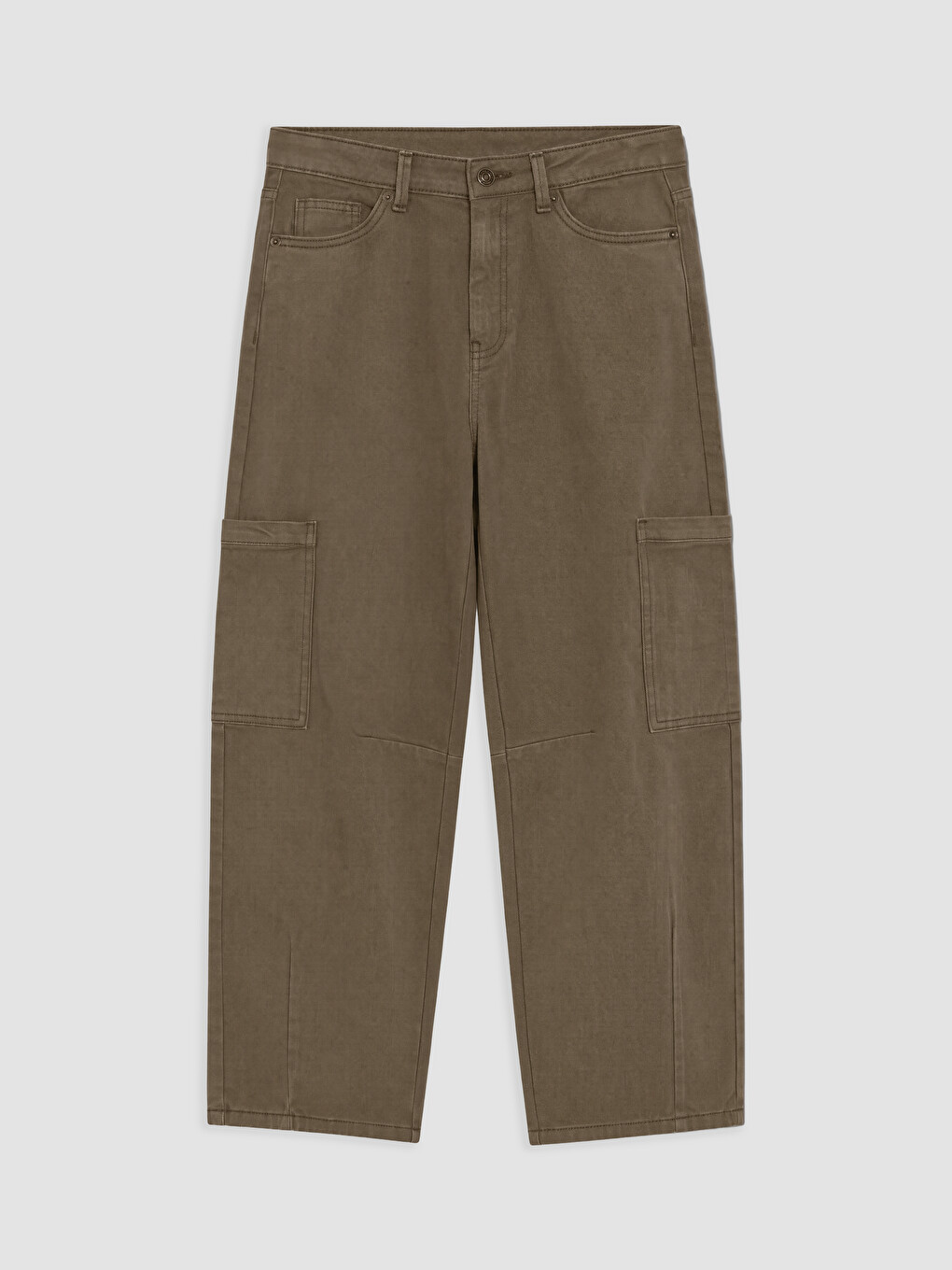 Baggy Fit Kargo Cepli Kadın Jean Pantolon-4