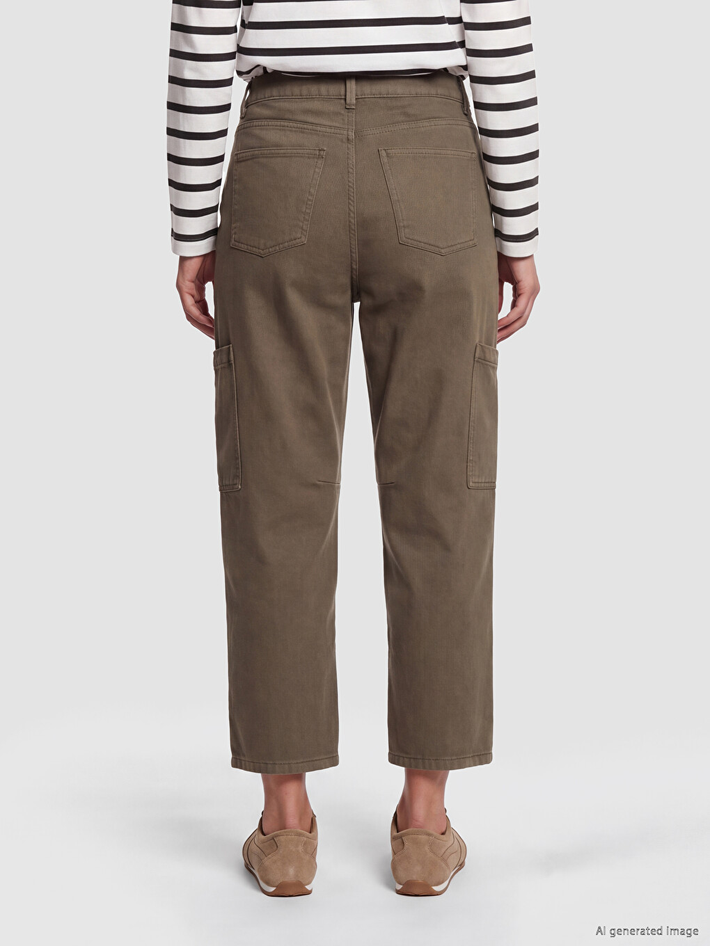 Baggy Fit Kargo Cepli Kadın Jean Pantolon-3