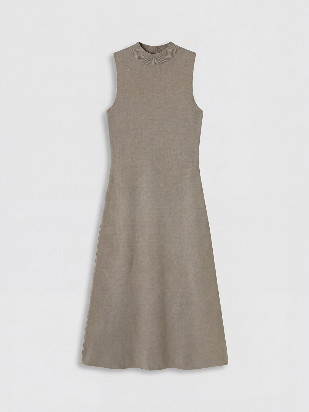 Kahverengi Bisiklet Yaka Bodycon Triko Elbise