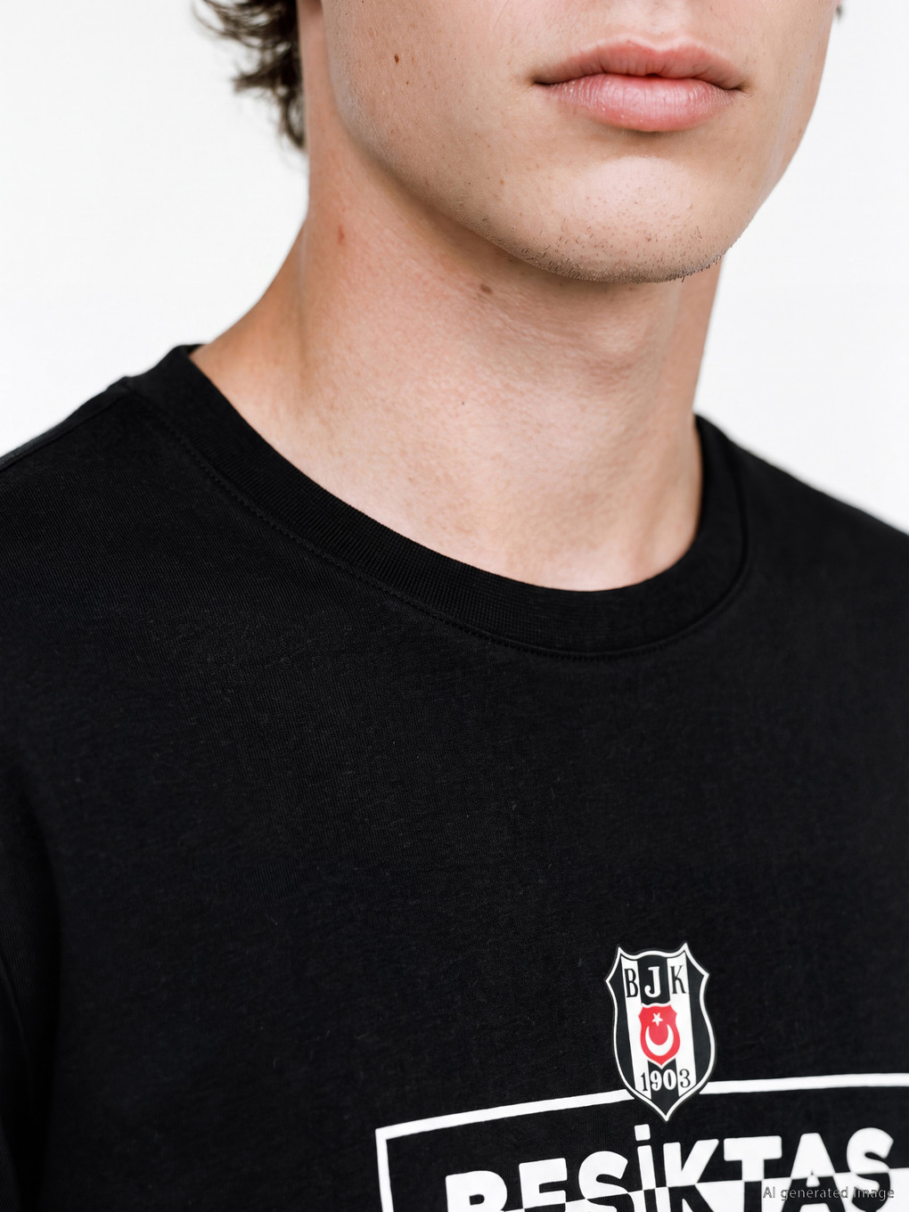 Siyah Regular Fit Beşiktaş Baskılı Erkek Pijama Takım-2