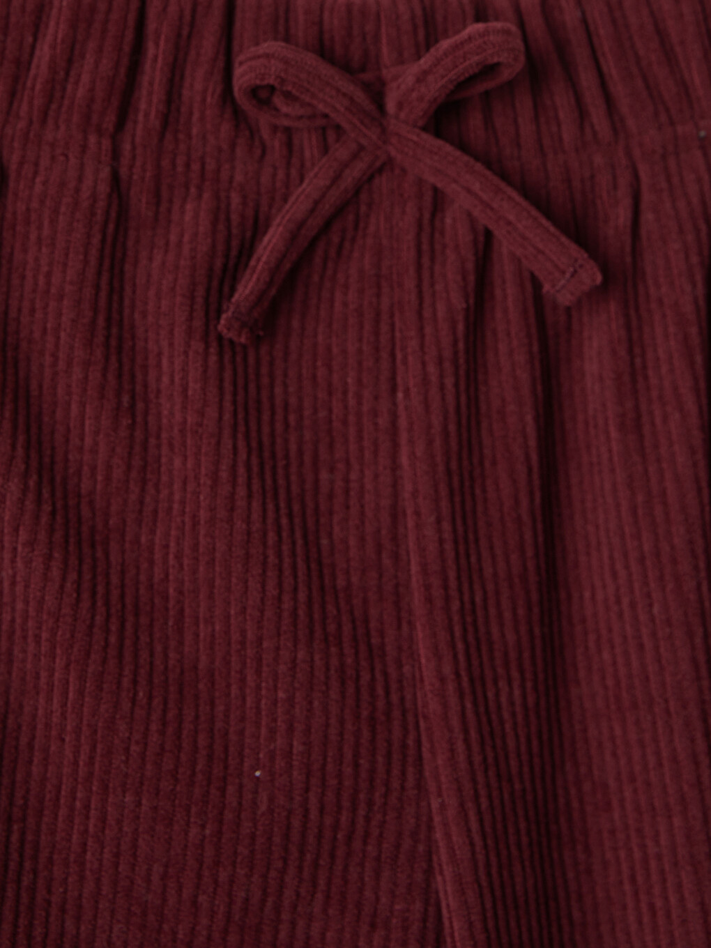 Bordo Geniş Paça Kız Çocuk Kadife Pantolon-1