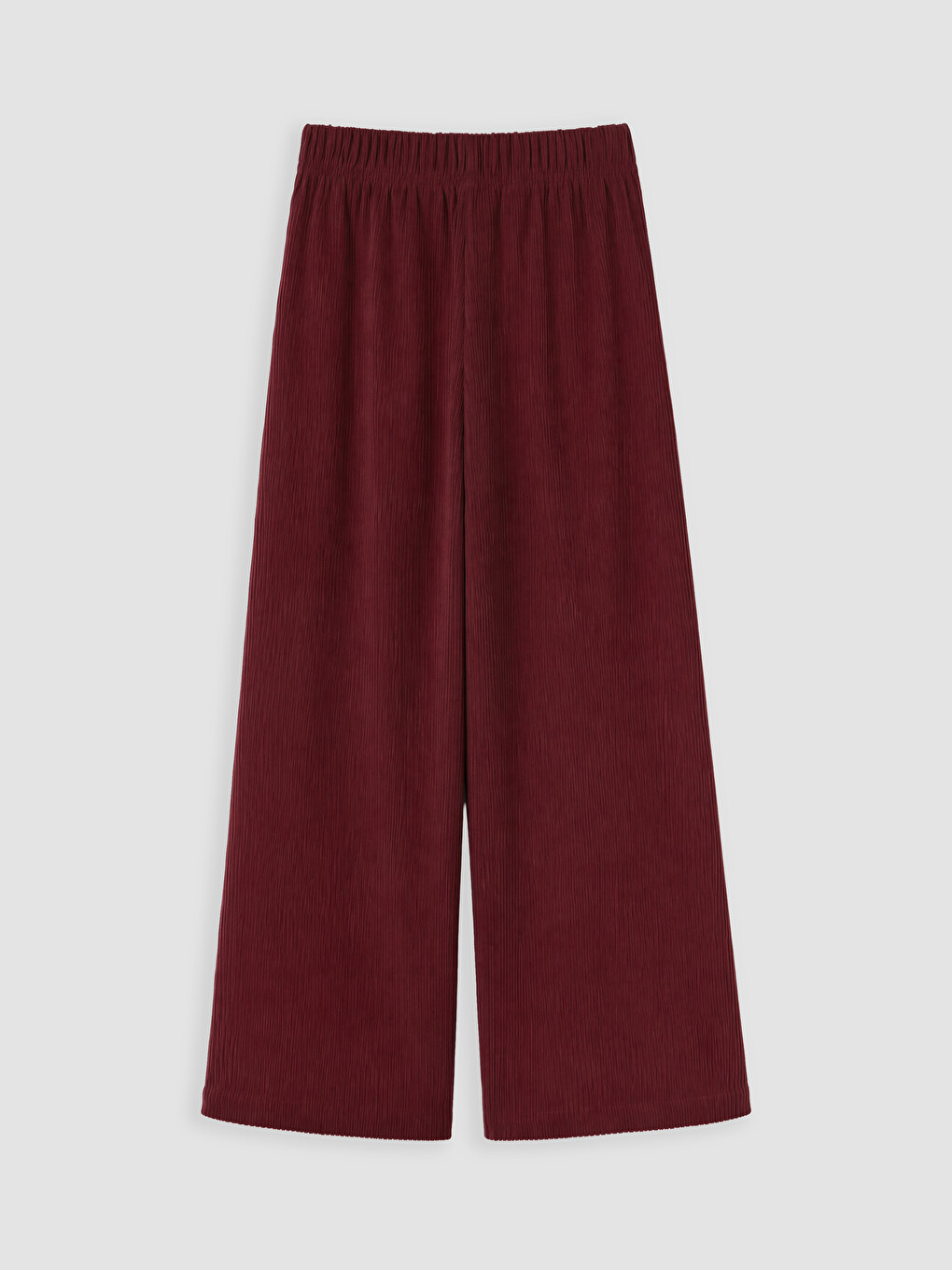 Bordo Geniş Paça Kız Çocuk Kadife Pantolon-2