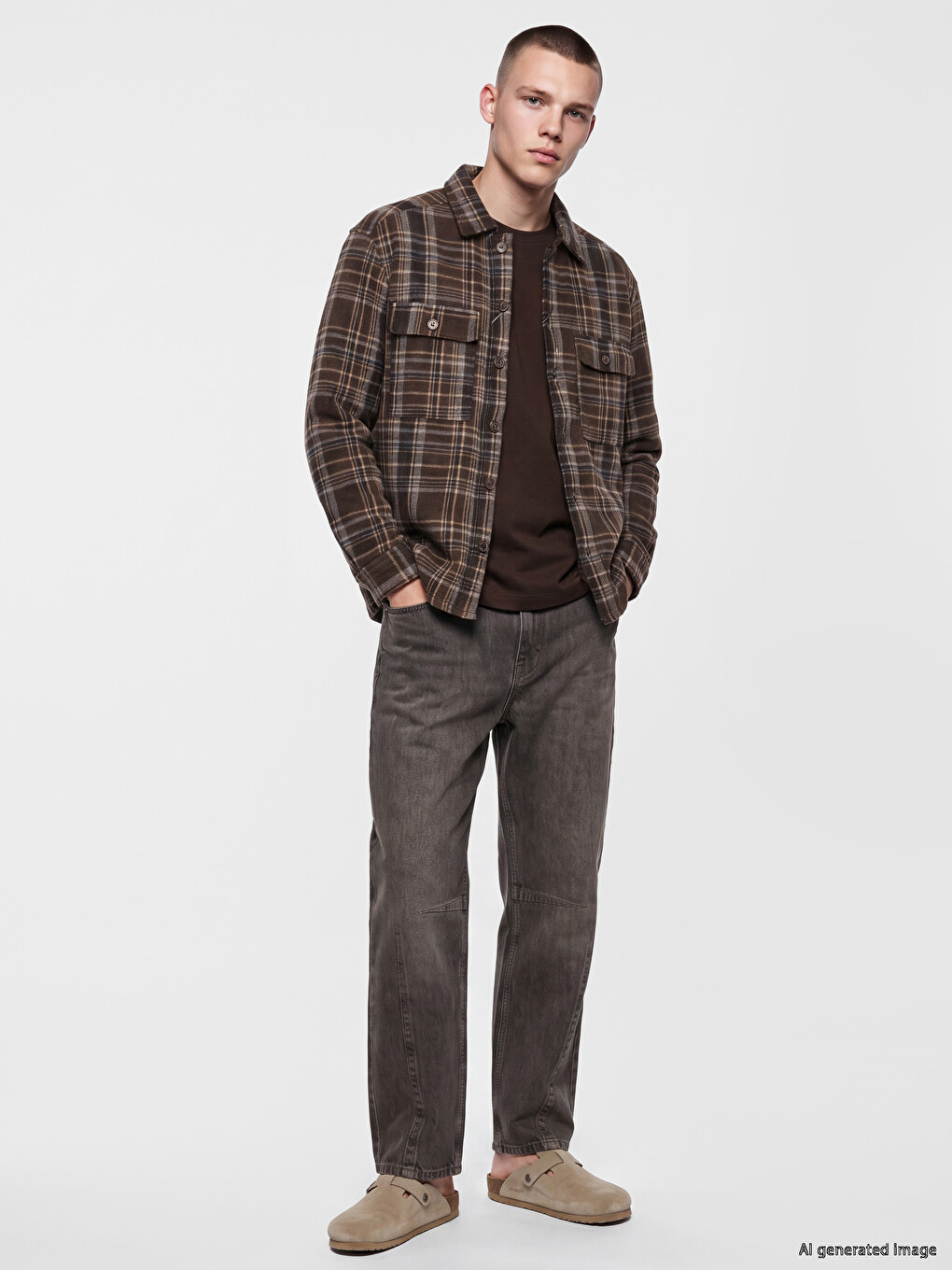 Man Brown Overshirt-1
