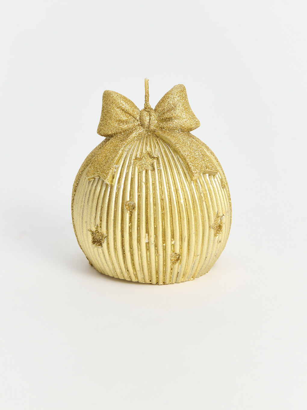 Star Patterned And Bow Detailed Decorative Candle-2